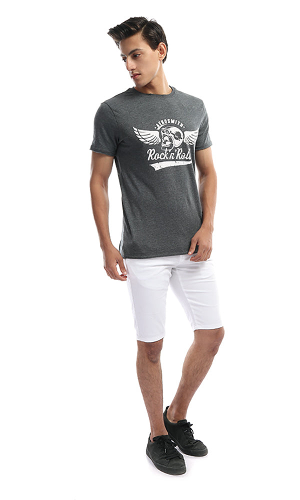 47853 Rock & Roll -Print Men's Dark Grey Tee