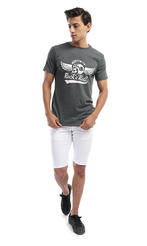 47853 Rock & Roll -Print Men's Dark Grey Tee