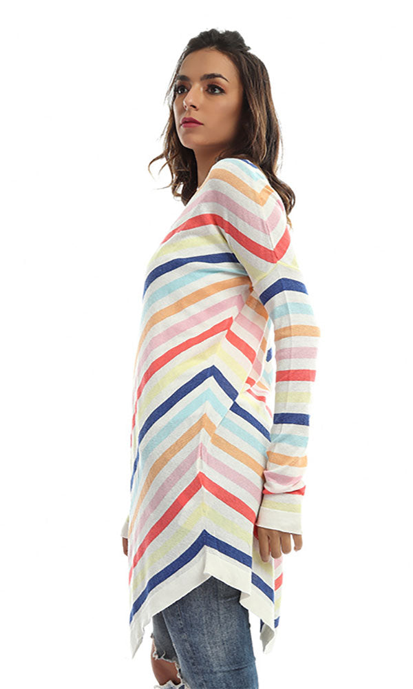 48074 Striped Women Casual Heavy Top - Multicolour