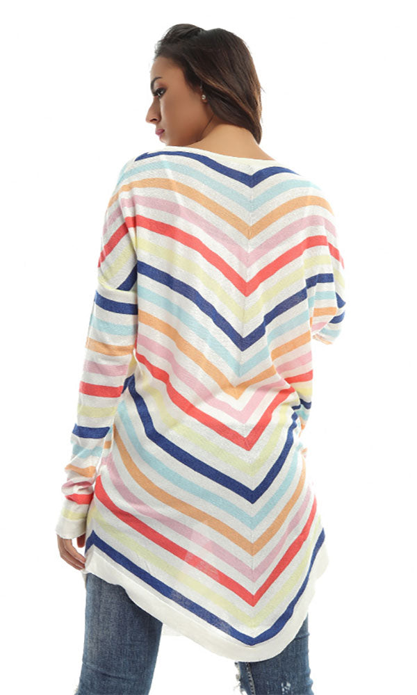 48074 Striped Women Casual Heavy Top - Multicolour