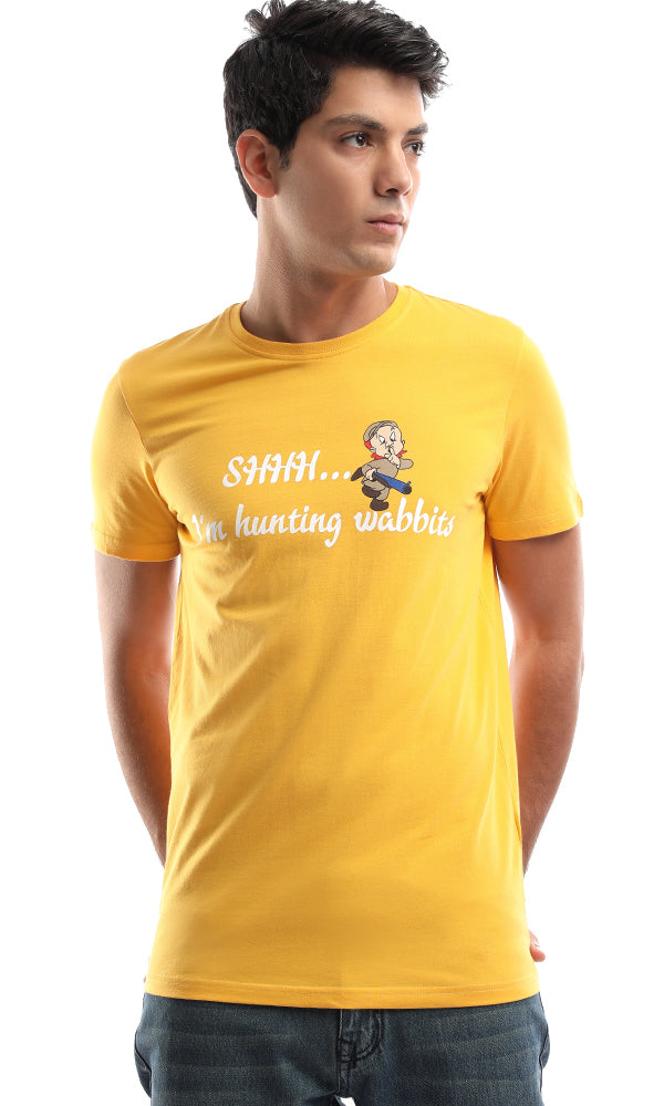 48346 Shh. I'm Hunting Wabbits Yellow Tee