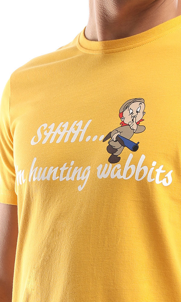 48346 Shh. I'm Hunting Wabbits Yellow Tee