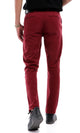48371 Soft Solid Casual Front Pockets Wine Red Pants