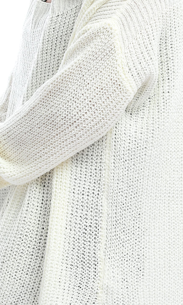 48596 Ribbed Off-the-shoulder Pullover