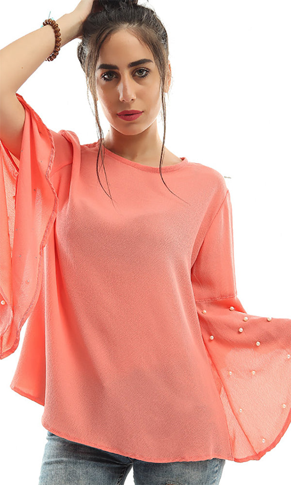 48671 Wide Sleeved Blouse - Watermelon