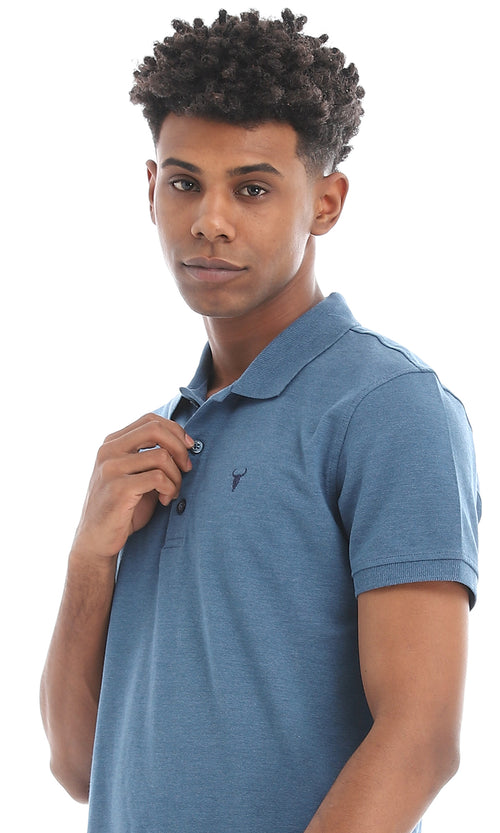 48901 دوران لأسفل Sleeves Bique Polo Shire Shire-Blue Blue Blue