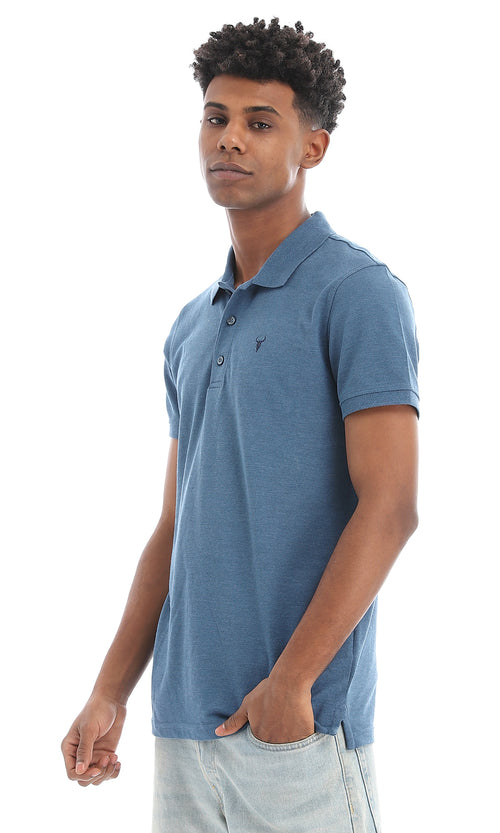 48901 دوران لأسفل Sleeves Bique Polo Shire Shire-Blue Blue Blue