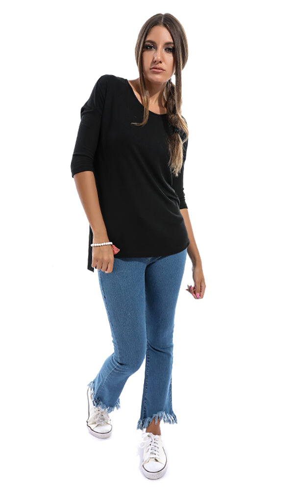 49240 A Very Basic Long Sleeves Top - Black