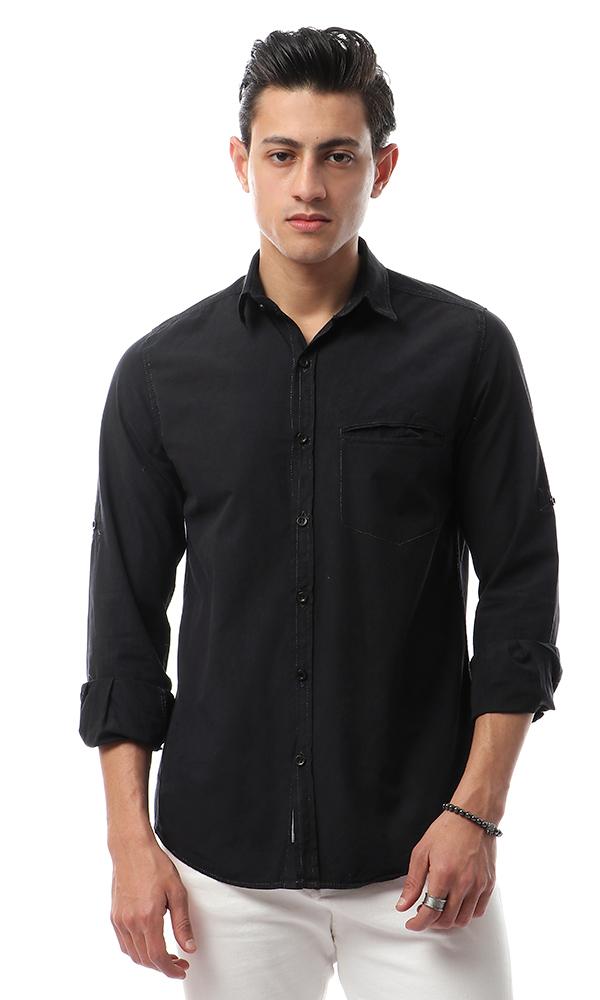 49354 Stylish Buttoned Casual Black Shirt - Ravin 