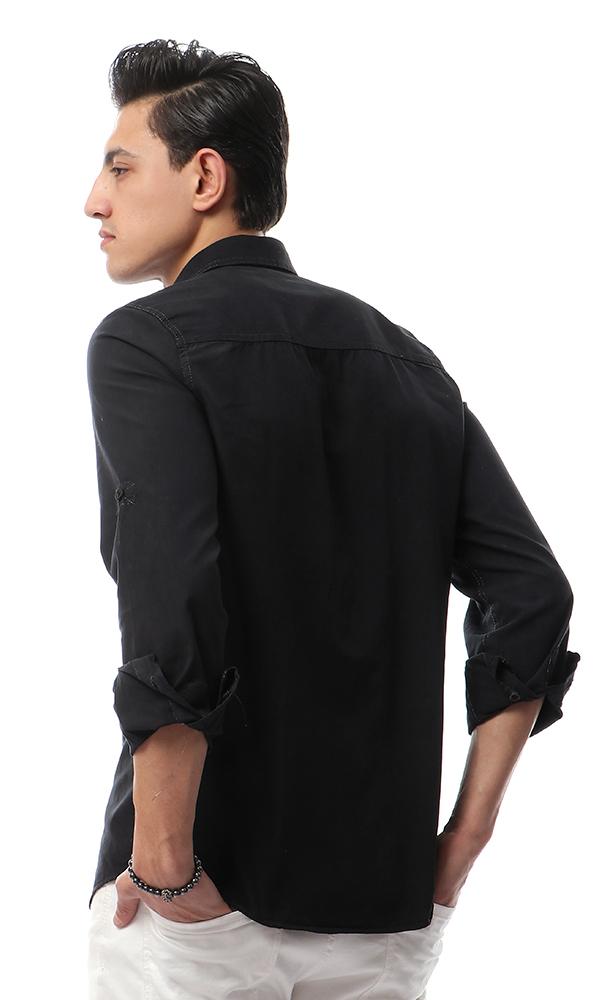 49354 Stylish Buttoned Casual Black Shirt - Ravin 