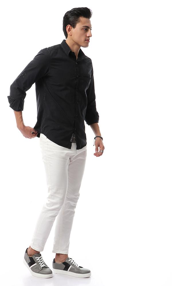 49354 Stylish Buttoned Casual Black Shirt - Ravin 