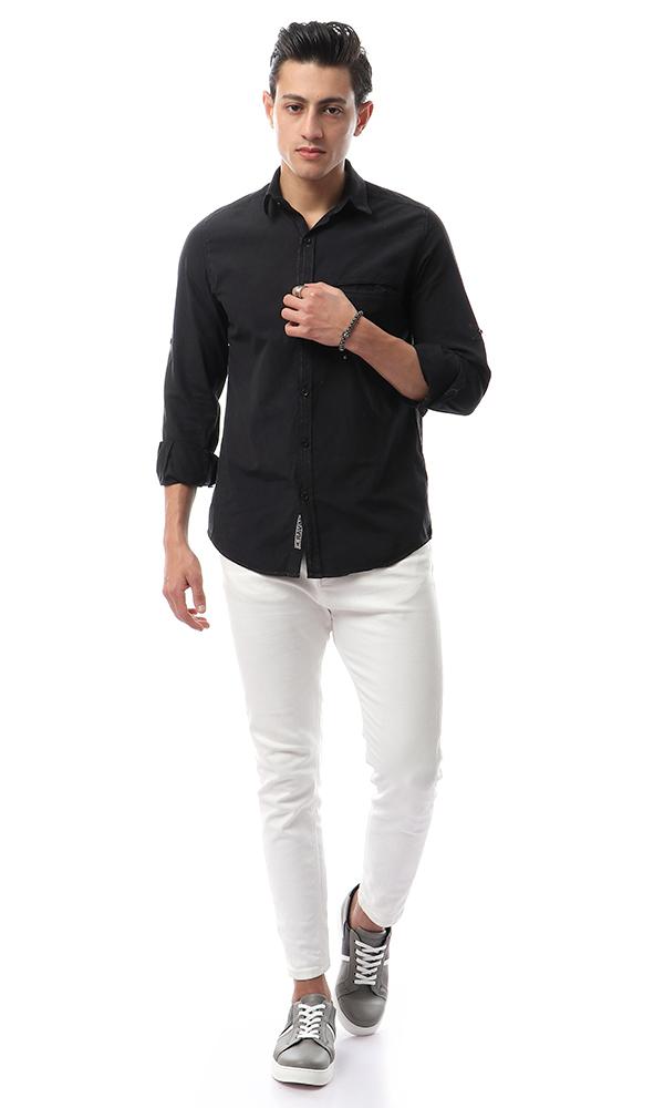 49354 Stylish Buttoned Casual Black Shirt - Ravin 