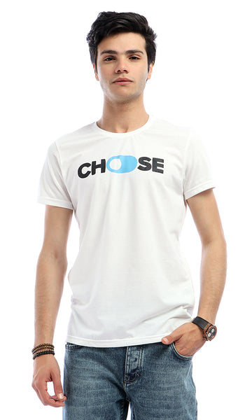 53015 Choose Short Sleeves Printed Off-White T-shirt