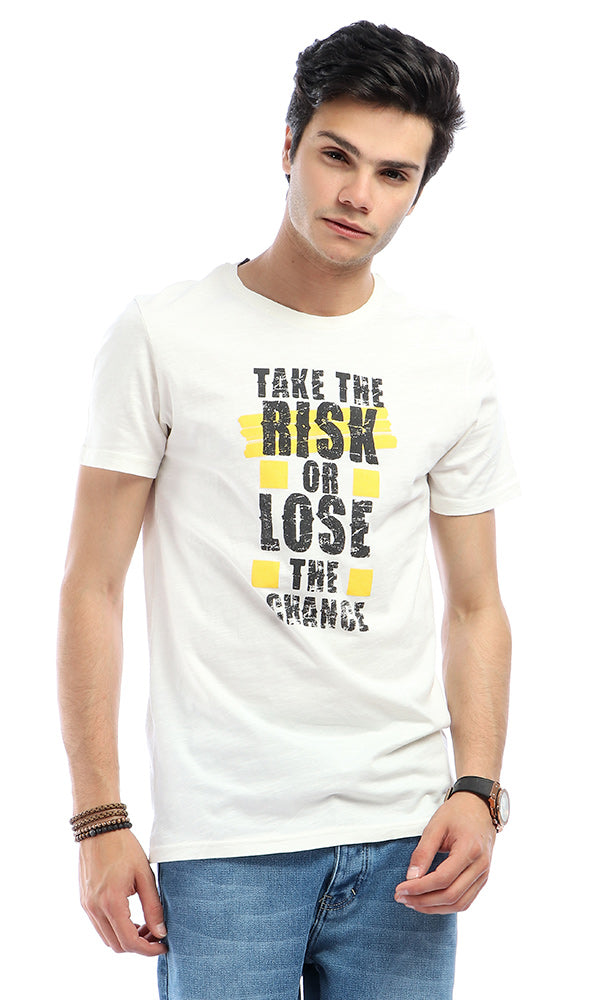 53049 Take The Risk Or Lose The Change -Summer Slip On Off-White T-shirt