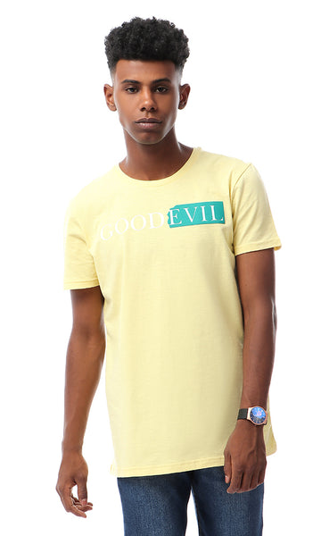 "Good Evil" Summer Short Sleeves Yellow T-shirt