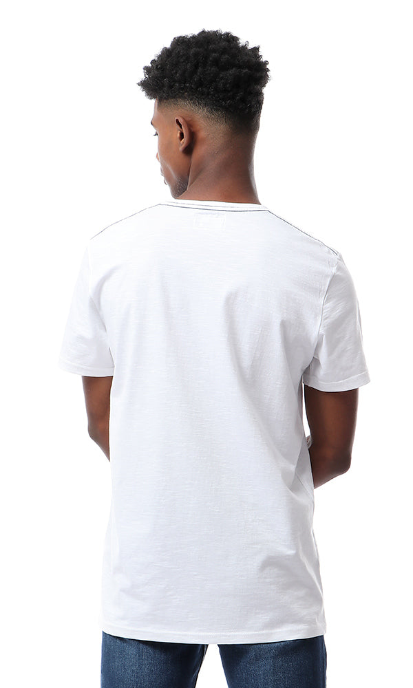 53093 White Printed Short Sleeves "Awesome" T-shirt