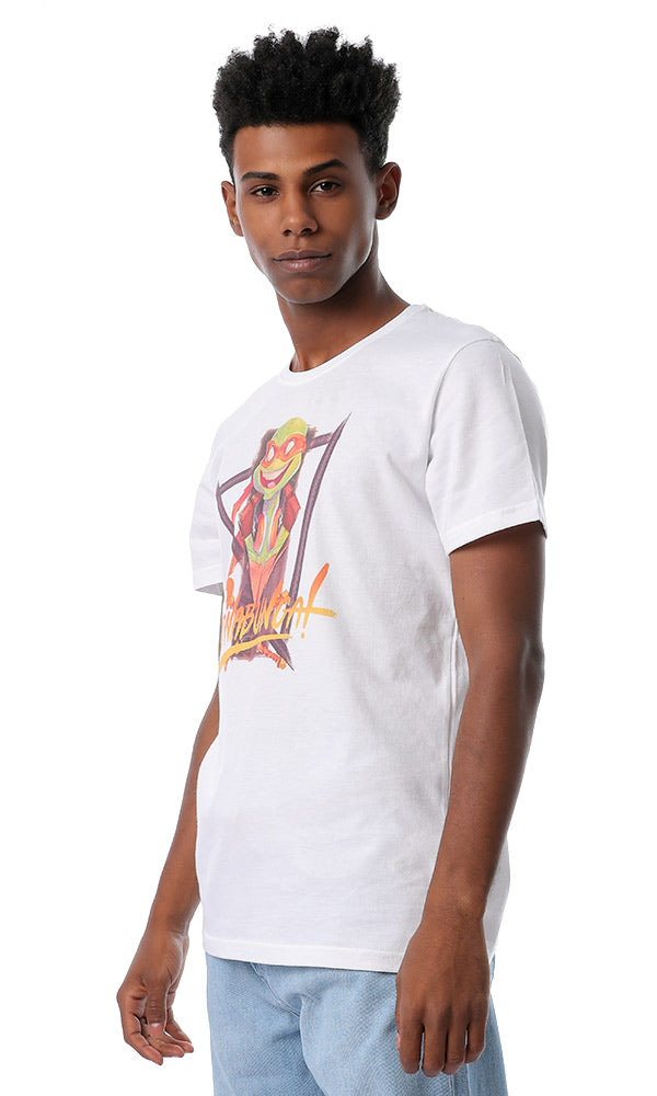 53166 New Self Pattern White Slip On T-shirt