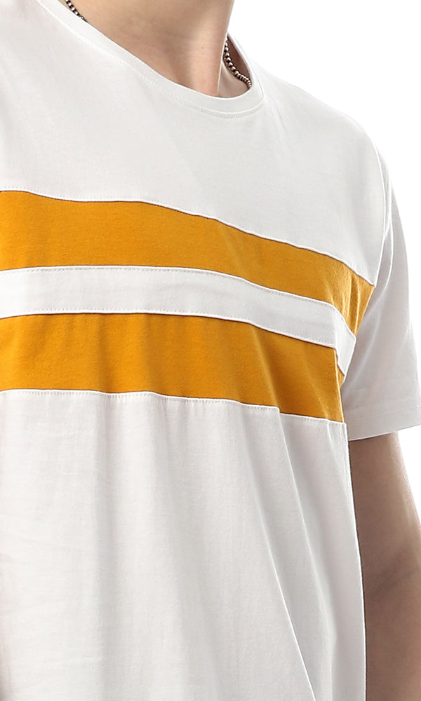 53178 Double Stripe Orange & White Tee