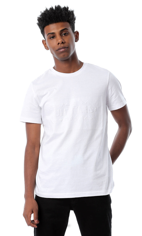 53184 Front Pique "Untitled" Slip On White T-shirt