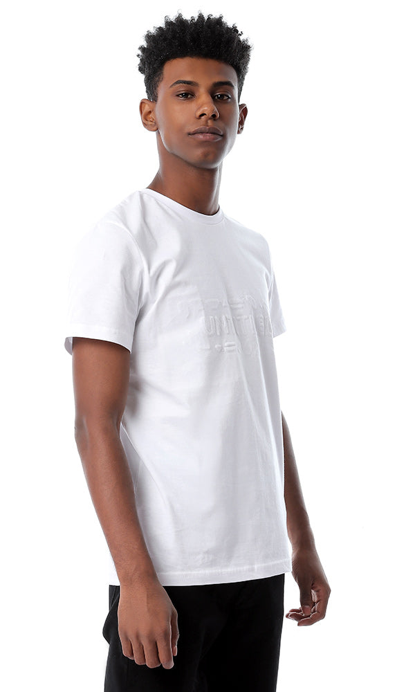 53184 Front Pique "Untitled" Slip On White T-shirt