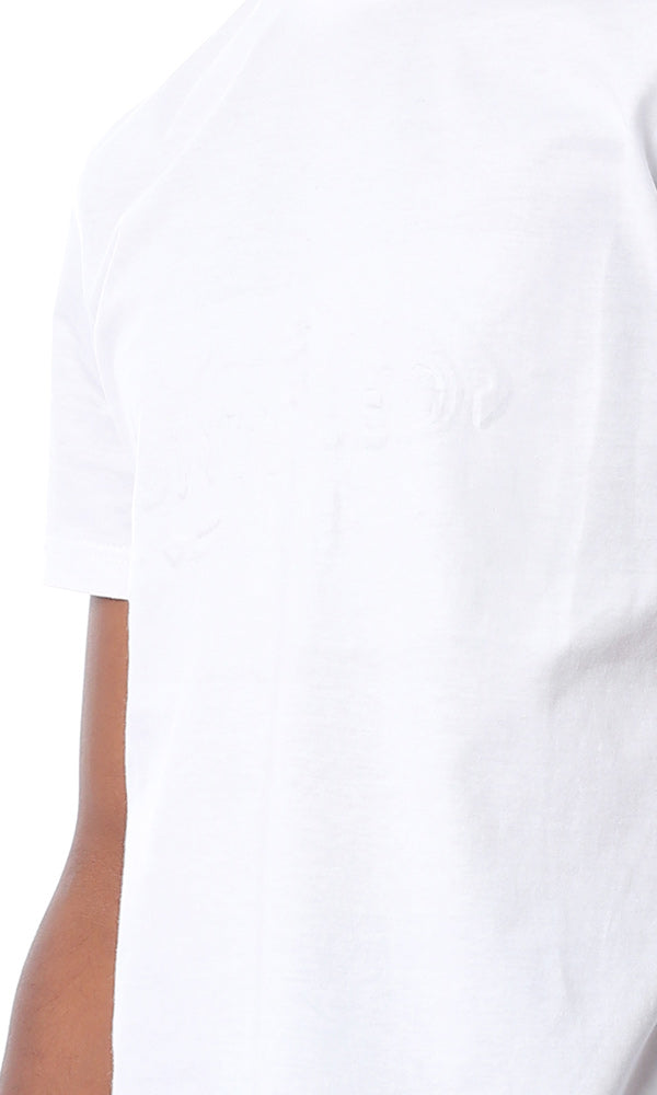 53184 Front Pique "Untitled" Slip On White T-shirt