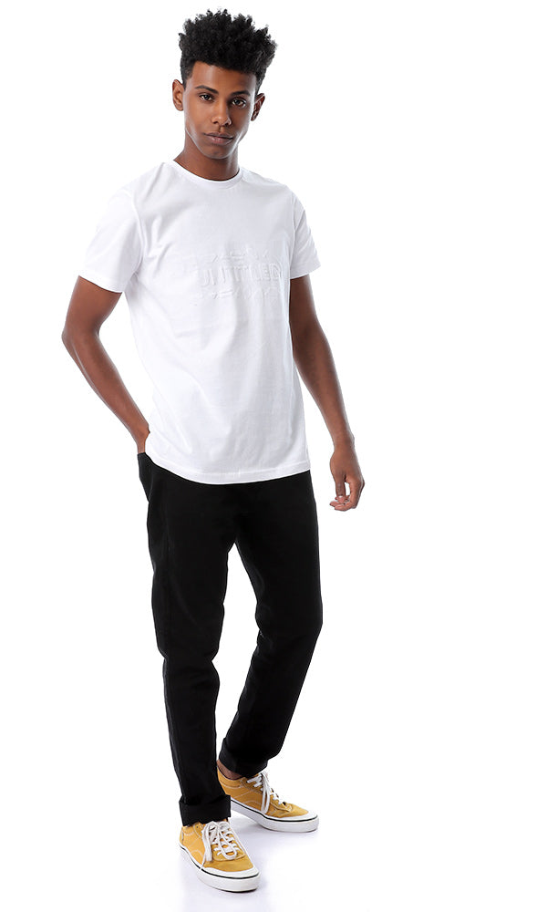 53184 Front Pique "Untitled" Slip On White T-shirt