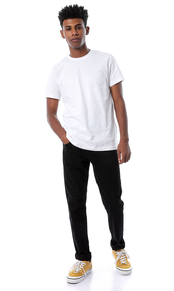 53184 Front Pique "Untitled" Slip On White T-shirt