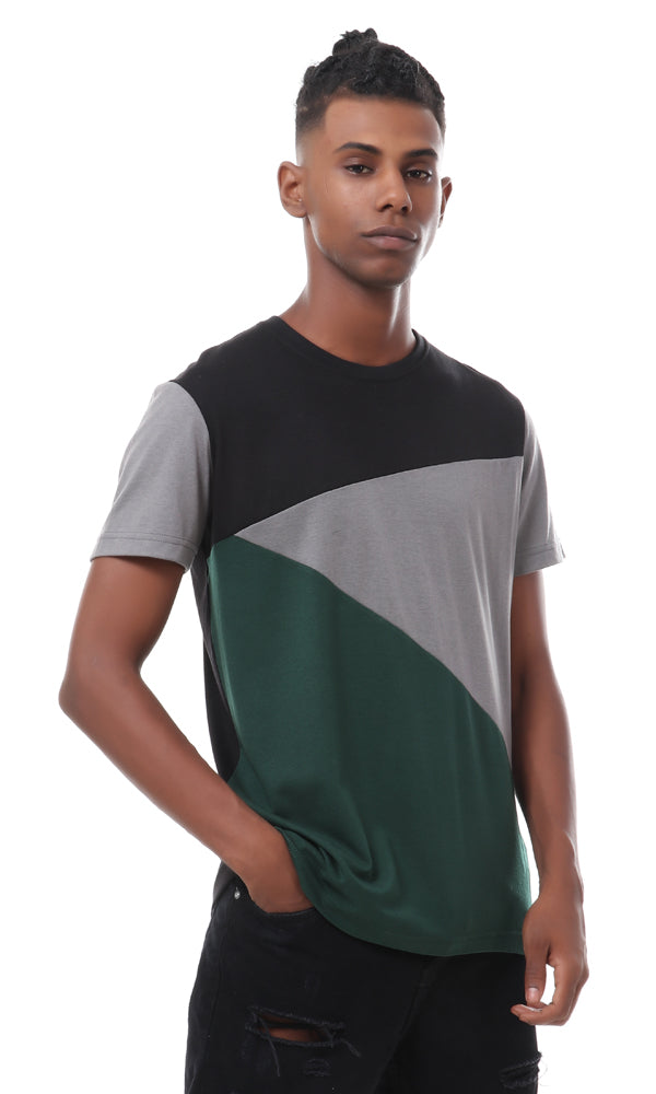 53206 Tri-Tone Short Sleeves Comfy Multicolour T-shirt