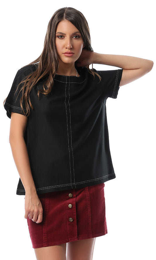 53288 53288-Women Short Sleeve Shirt-Black