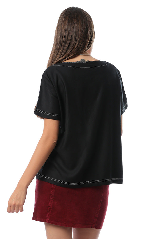 53288 53288-Women Short Sleeve Shirt-Black