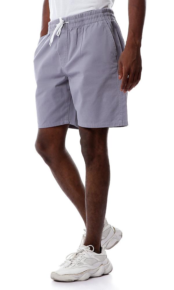 53560 Comfortable Solid Grey Shorts With Drawstring - Ravin 