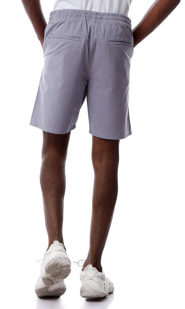 53560 Comfortable Solid Grey Shorts With Drawstring - Ravin 