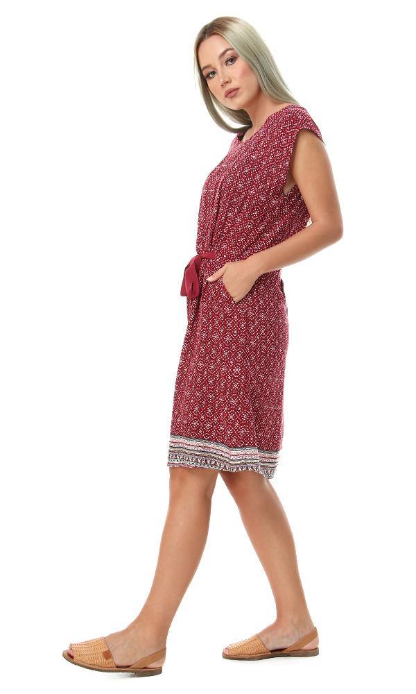 53611 Summer Sleeveless Slip On Red Beach Dress - Ravin 