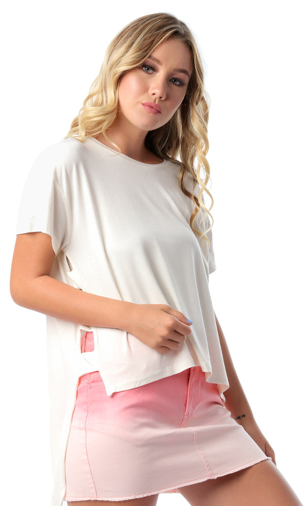 53642 Basic Off-White Fluffy Solid Top