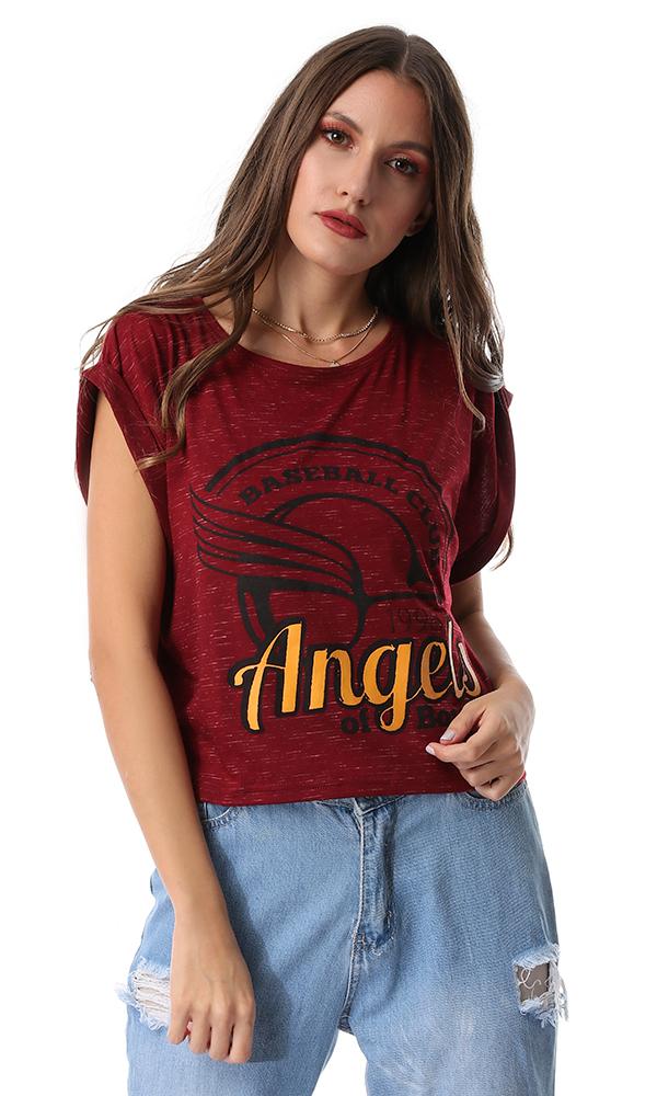 53662 Baseball Club Maroon Cropped Tee - Ravin 