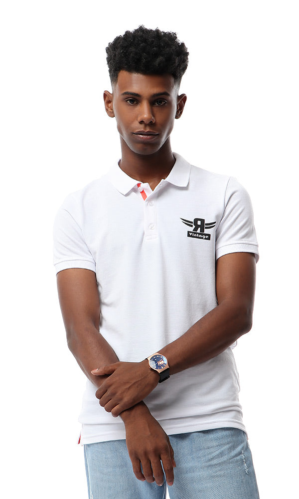 53781 Buttoned Short Sleeves Polo Shirt - White