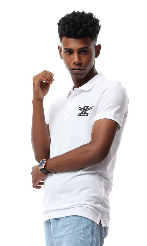 53781 Buttoned Short Sleeves Polo Shirt - White