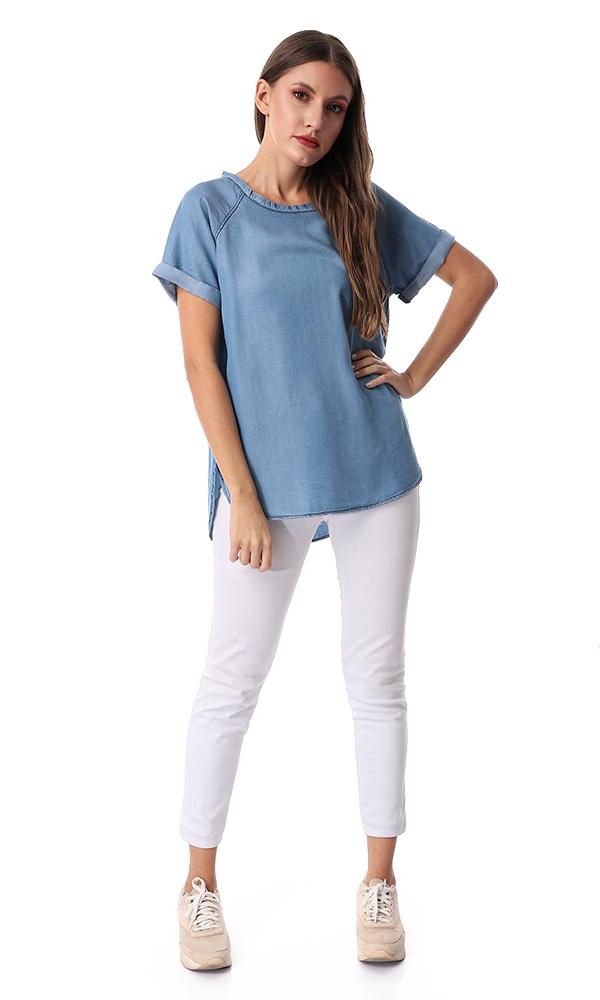 54244 Denim Soft Slip On Top Blue - Ravin 