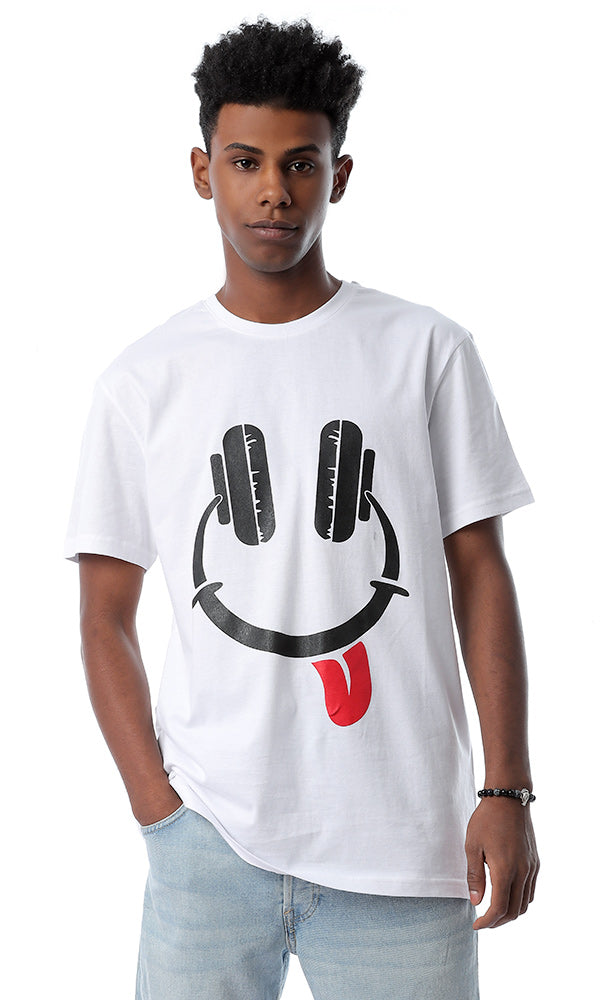 54370 Smiley Face White Short Sleeves T-shirt