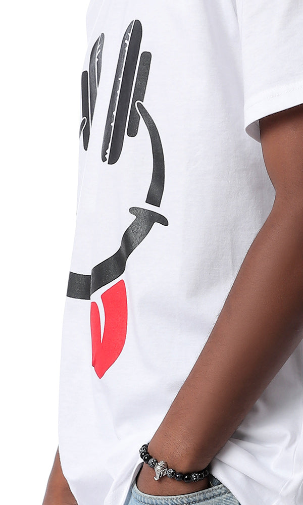 54370 Smiley Face White Short Sleeves T-shirt