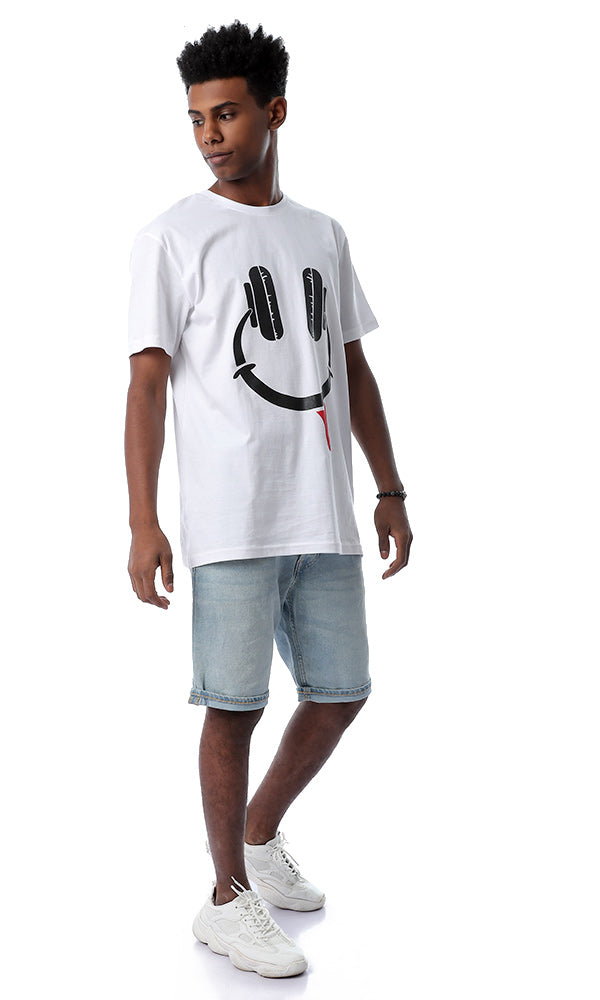 54370 Smiley Face White Short Sleeves T-shirt