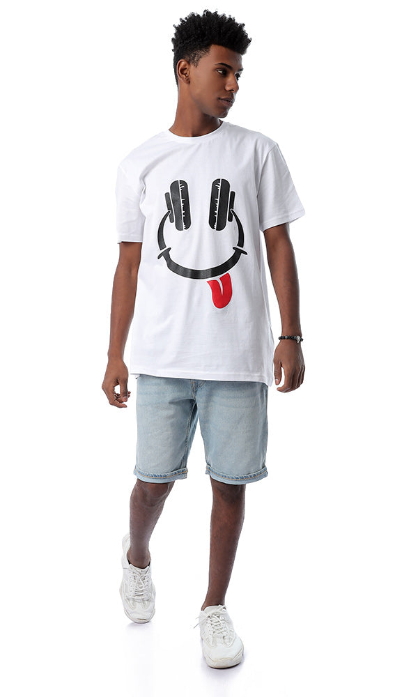 54370 Smiley Face White Short Sleeves T-shirt