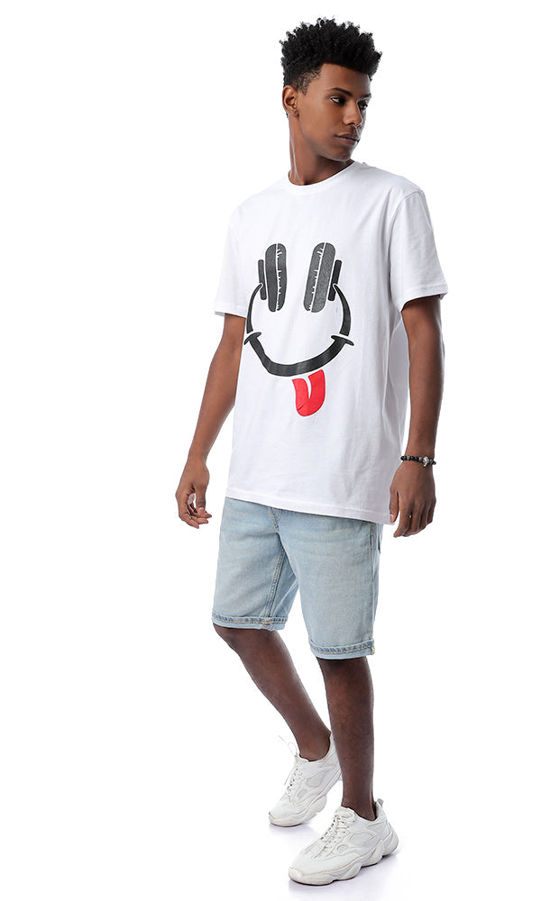 54370 Smiley Face White Short Sleeves T-shirt