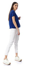 54412 Royal Blue Fluffy Short Sleeve Buttons-Up Shirt - Ravin 