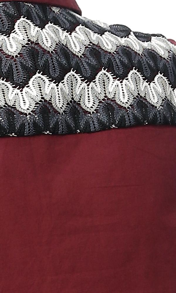 54518 Back Decorative Crochet Burgundy Sleeveless Shirt - Ravin 