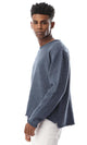 55270 Simple Round Heather Steel Blue Pullover - Ravin 