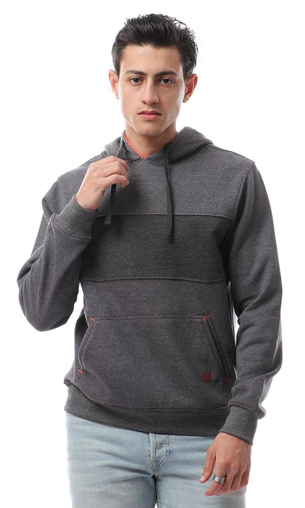 55887 Kangaroo Pocket Heather Dark Grey Sweatshirt - Ravin 