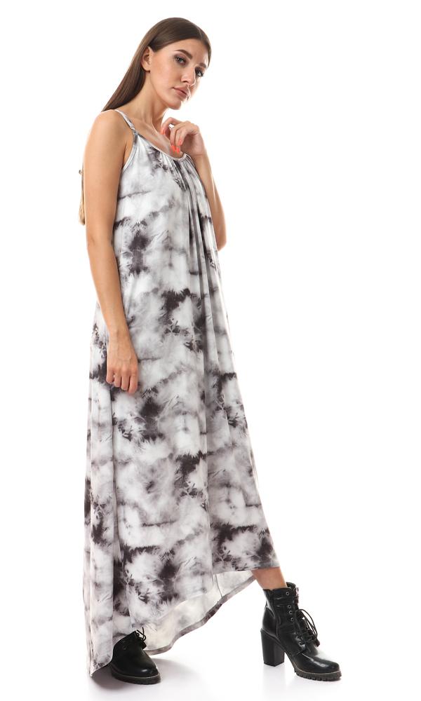 56526 Tie-Dye Spaghetti Strap Maxi Dress - Grey - Ravin 