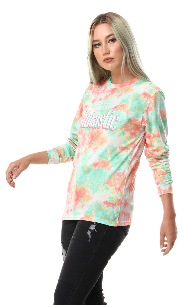 56557 Long Sleeves Colorful Summer Top - Ravin 