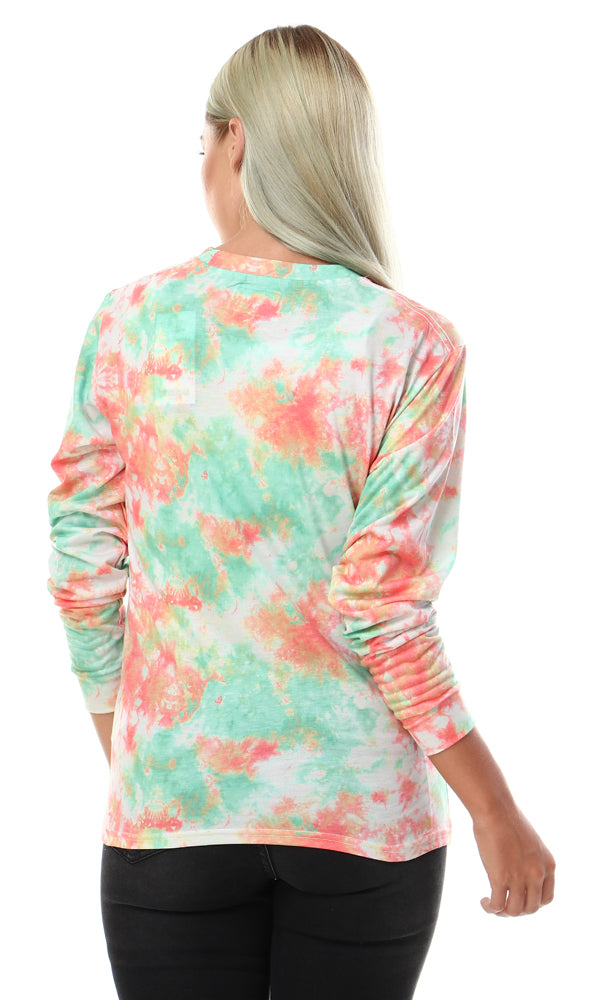 56557 Long Sleeves Colorful Summer Top - Ravin 